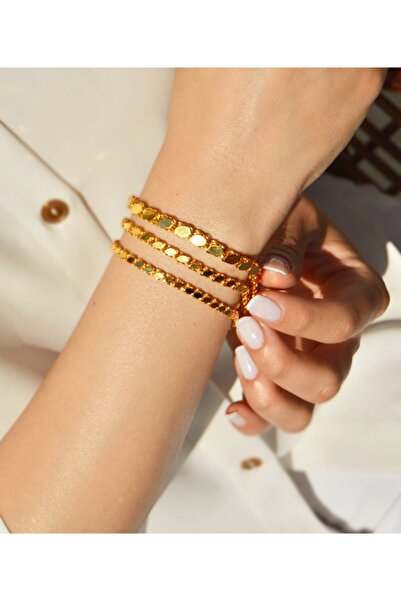 Karadeniz Kuyumculuk Pullu Tasarım Altın Bileklik (büyük Boy)