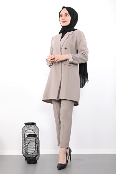 Giza Giyim Σετ μπλέιζερ με παλτό βιζόν