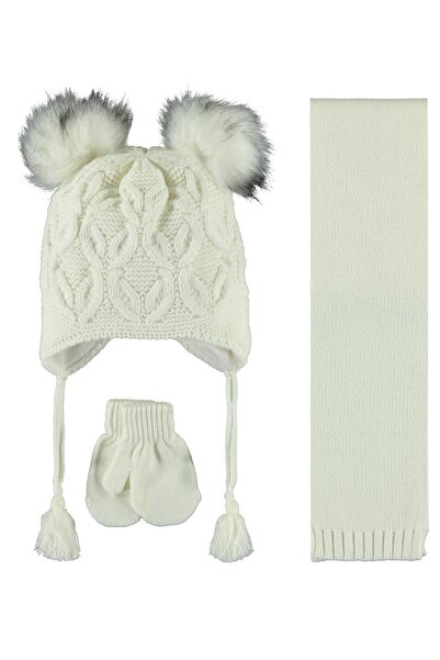 Kitti Kız Çocuk Atkı Bere Eldiven Takımı 1-3 Yaş