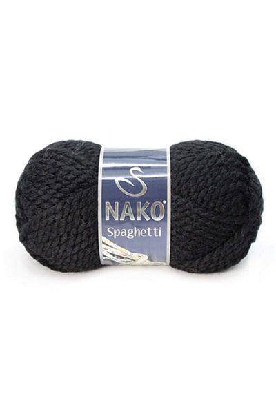 NAKO 1 Τεμάχιο Σπαγγέτι 217 Μαύρο Χρώμα Πλεκτό Χέρι