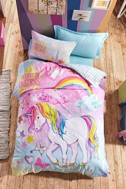 Cotton Box Unicorn Tek Kişilik (çarşafı Lastkli) Nevresim Takımı Dream Mint %100 Pamuk