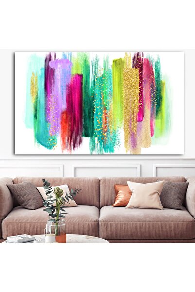 Sebenta Extra Dev Boyut Dekoratif Renklerin Dansı Kanvas Tablo (100cm X 150cm)