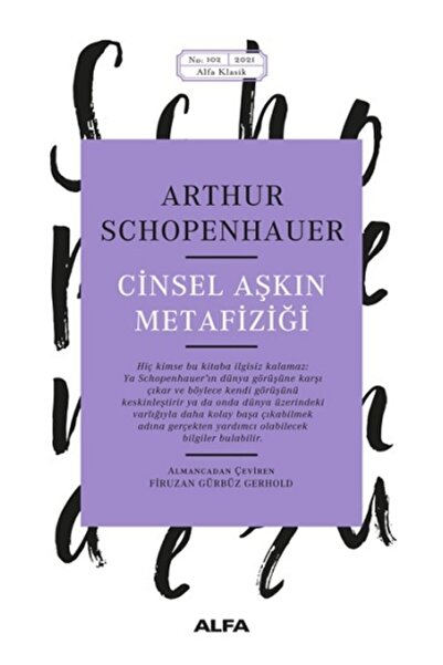Alfa Yayınları Cinsel Aşkın Metafiziği Arthur Schopenhauer