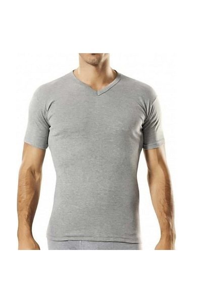 A&K ZÜMRA Men's Ribbed V-Neck Short Sleeve Undershirt & T-shirt