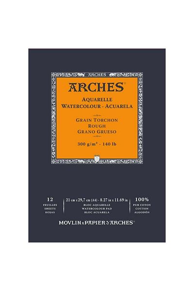 Arches دفتر ملاحظات بلوك بالألوان المائية 300 جرام 12 ورقة 21x29.7