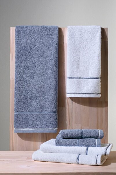 COTTONMANIA Profundo Set Sky - Ekstra Yumusak, Modern %100 Pamuk 50x90 - 70x140cm. Banyo Havlu Seti
