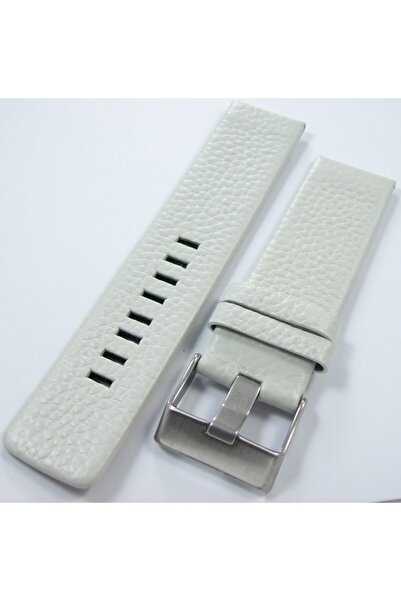 Ezgi Elektronik 24mm Kirli Kırık Beyaz Deri Saat Kayışı Diesel Model Saat Kor...