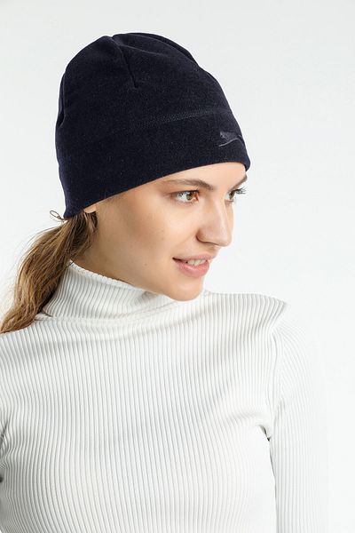 Slazenger Unisex tmavomodrá ohnutá flísová baretka