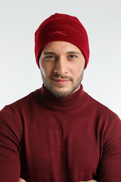 Slazenger Unisex Beret Burgundy - Bent Fleece
