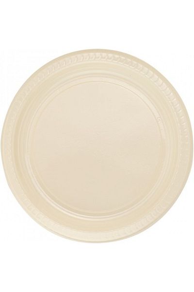 booddie White Plastic Plate 22 Cm 25 Pieces