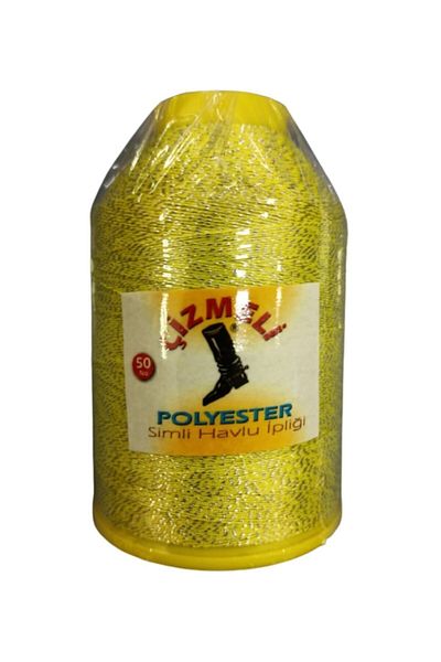 çizmeli Glitter Polyester Towel Thread 100gr| 50no| Yellow Lame-306|