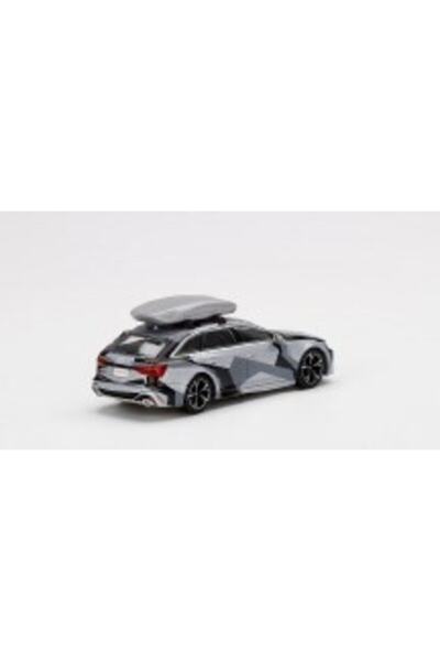 mini gt Audi Rs 6 Avant Silver Digital Camouflage W/ Roof Box 1:64