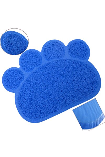 Euro Cat Mat Kedi Pati Desenli Paspası Mavi 60x45 Cm