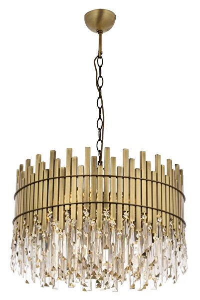 Genel Markalar Eskitme Kaplama Klasik Avize E27 Metal Kristal 60 cm