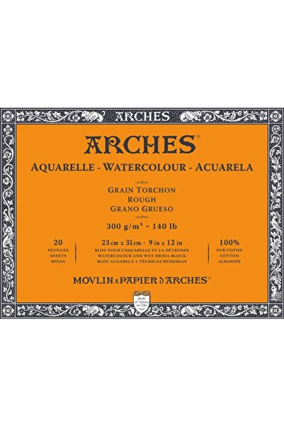 Arches Sulu Boya Blok Defter Rough 300 g 20 Yaprak 23x31
