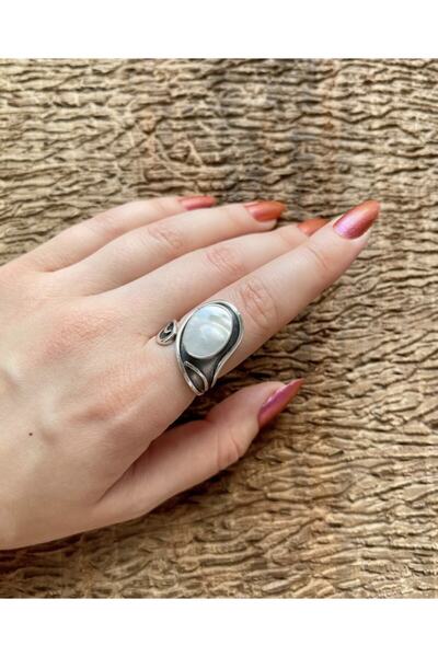 Apricity Silver Gümüş Sedef Taşlı Ayalanabilir El Işi Yüzük