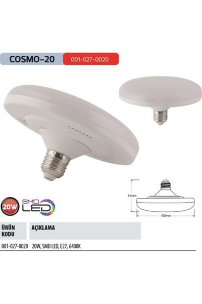Genel Markalar Horoz Cosmo-20 20 Watt Ufo Led Ampul E-27 Duy 6400k Beyaz Işık...