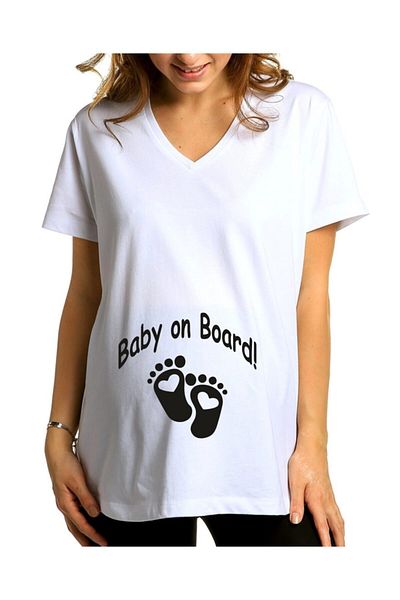venüsdijital Μπλουζάκι μητρότητας με στάμπα Baby On Board