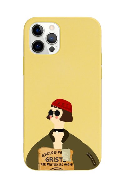 Spoyi iPhone 13 Pro Compatible Mathilda Designed Yellow Launch Phone Case