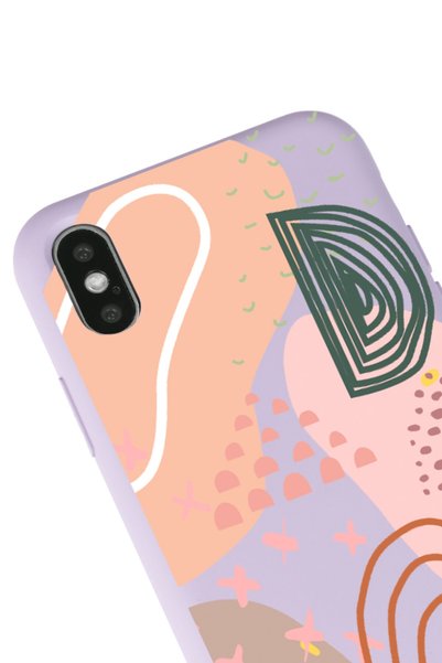 Spoyi iPhone XS Max Compatible Line Art Design Lilac Launch Phone Case