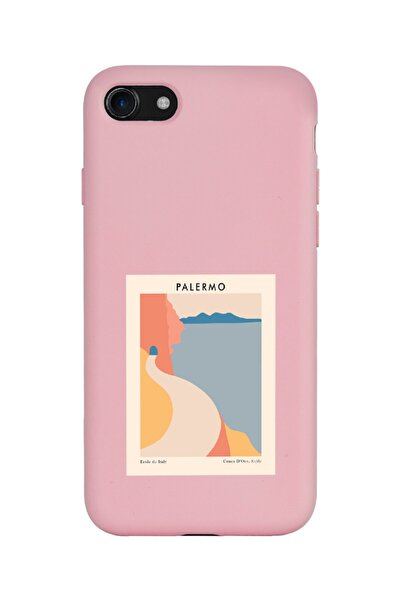 Spoyi Iphone 7 - 8 - Se Uyumlu Palermo Tasarımlı Pudra Lansman Telefon Kılıfı