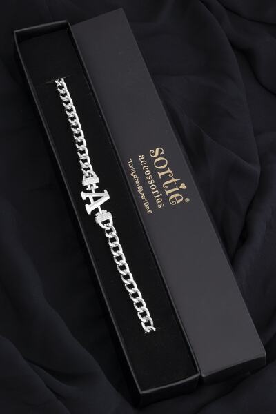 Sortie Aksesuar Zirkon Taşlı Tasarım Harf Bileklik A