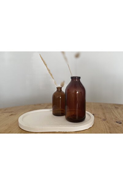 By Tuğba Oğultekin Amber Cam Ikili Vazo