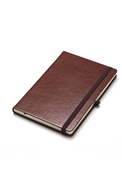 Papacasso Kahverengi Çizgili Şık Deri Ciltli Ajanda