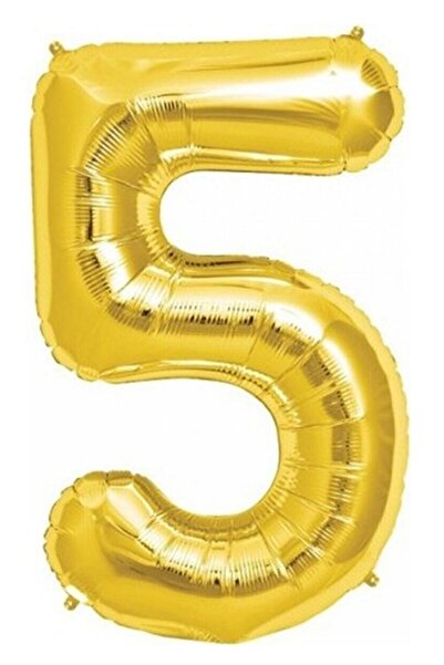 Parti dolabı 100 Cm Gold Altın Sarısı Dore Büyük Folyo 5 Rakam Balon 40inc