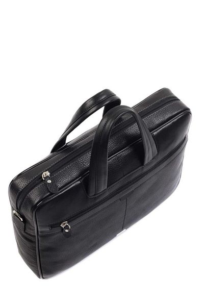 Aka Deri 253 Laptop/servietă unisex din piele naturală 100% neagră