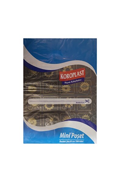 Koroplast حقيبة حمص اقتصادية متوسطة الحجم مطبوعة بالزهور 26 × 38 سم (100 قطعة)