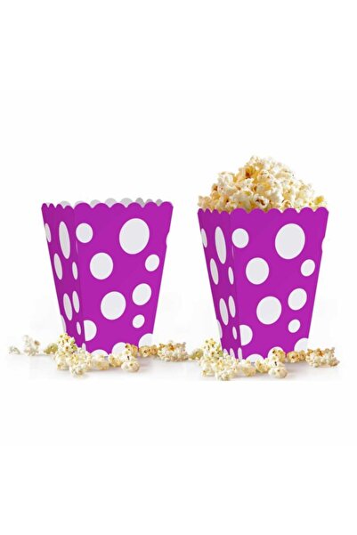 ALPJOY علبة فشار 10 قطع - أرجواني نقطي -