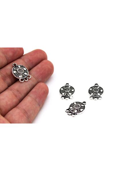 yfhobi 3 Adet - 14x20 Mm Yuvarlak Desenli, Metal Uç, Takı Malzemesi, Boyalı G...