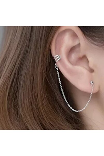 TakıConcept Üstten Deliksiz Zincirli Küpe