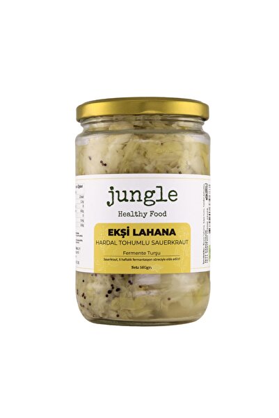 Jungle Hardal Tohumlu Sauerkraut Ekşi Lahana 580 gr - Cam Kavanoz