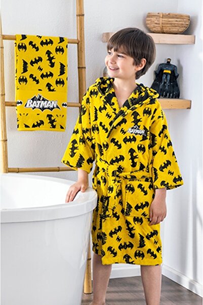 Özdilek Lisanslı Çocuk Bornoz Seti Batman Dark 5/6 Yaş