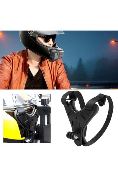 Gplus Eken H9r Sjcam Sj4000 Gopro 10 Aksiyon Kamera Kask Alt Çene Bağlantı Aparatı Gp523 Siyah