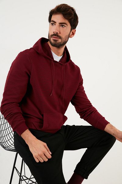 Buratti Men's Sweat - Cotton Hoodie, Kangaroo Pocket, Slim Fit 5896598