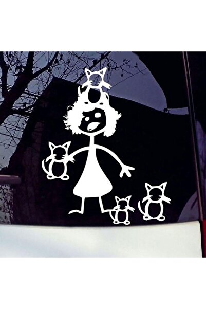 TSC Crazy Cat Mom White Color Sticker 16cm