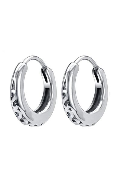 northstarshop Vintage Antique Design Hoop Snap 316l Men's Steel Earrings (pair)
