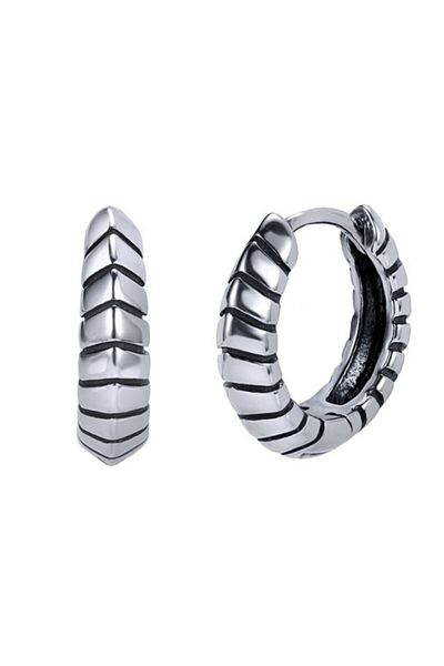 northstarshop Modern Sports Design Biker Ring Snap-On 316l Steel Earrings Pair