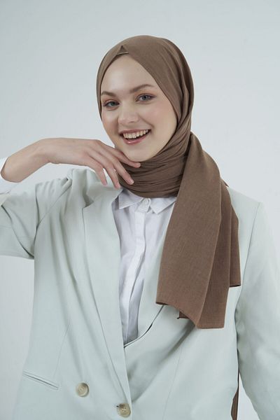 Gülsoy Women's Cotton Cotton Shawl Milky Brown - 5