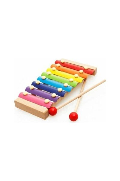 Wooden Toys إكسيليفون خشبي 8 ملاحظات مع هدية تانجرام