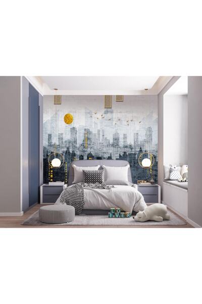 adalidekor Çocuk Odası Duvar Kağıdı Şehir Desenli
