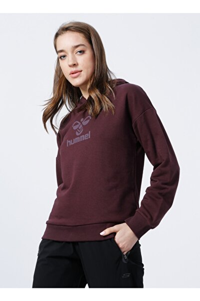 hummel Hmldamine Hoodie Kapüşonlu Uzun Kollu Normal Bordo Kadın Sweatshirt