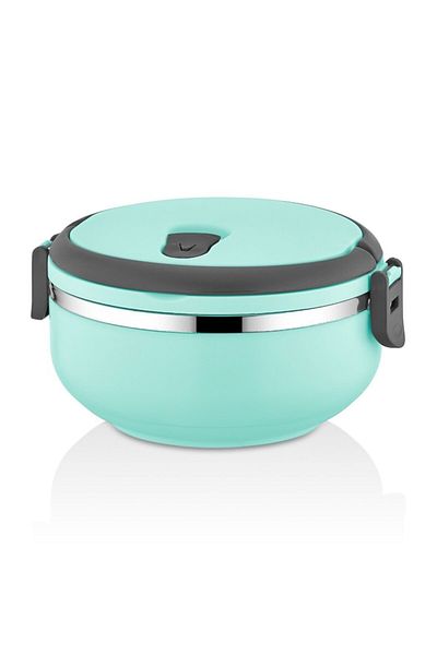 Davet Freshbox Single Layer Leak Proof Food Thermos Lunch Box Turquoise Single Person Volume