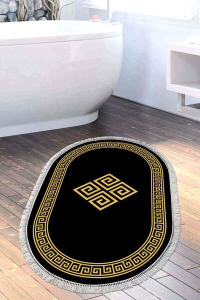 Alanur Home Eko Trend Djt Banyo Paspası Yıkanabilir Kaymaz Taban 656m Oval Mo...