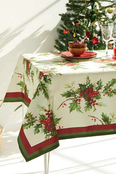AYSHOME Kokina Flower New Year Tablecloth