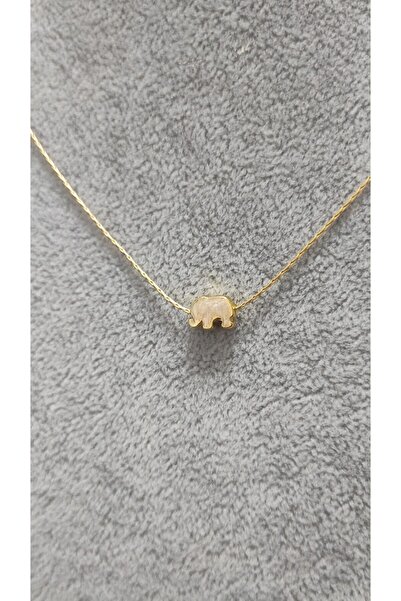 CAXBERN Kadın Altın Kaplama Sedef Fil Kolye