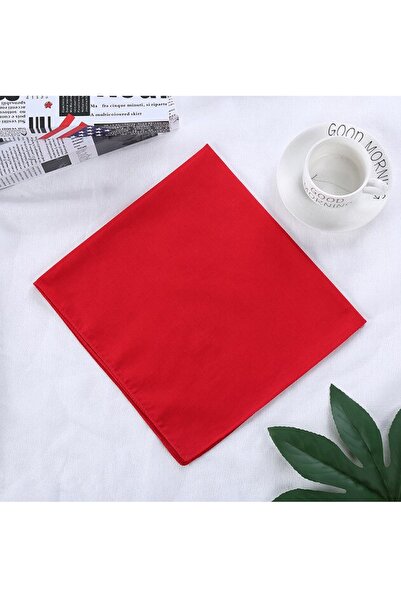 indirimsepeti Pamuklu Bandana Unisex Düz Renk Kırmızı